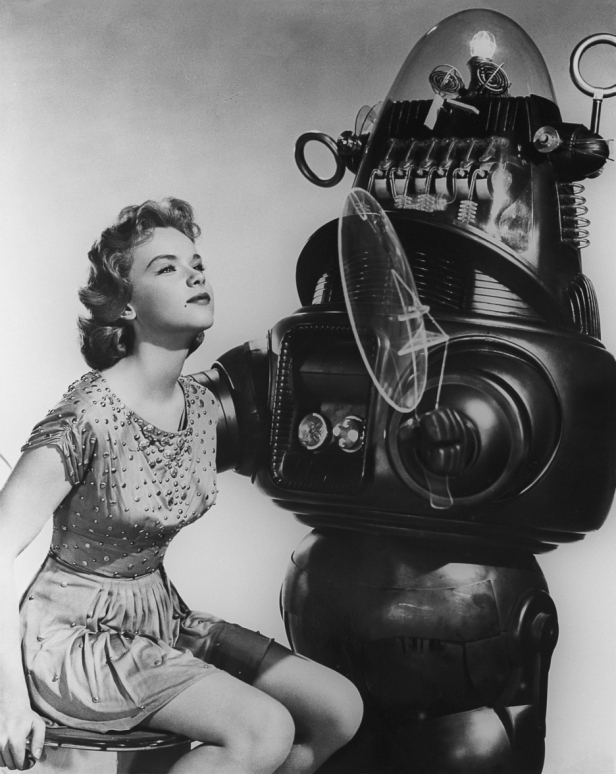 Anne Francis and her Forbidden Planet robot friend (Image: Listal)